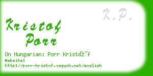 kristof porr business card